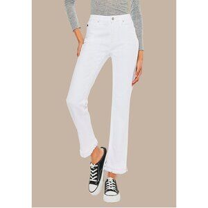 KanCan High Rise Double Layer Frayed Hem Ankle Straight Jean 4/27"